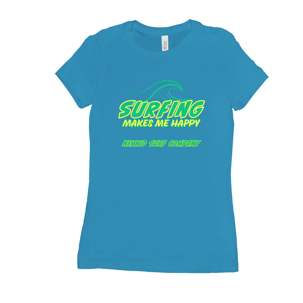 Women's Surfing Makes Me Happy T-Shirt