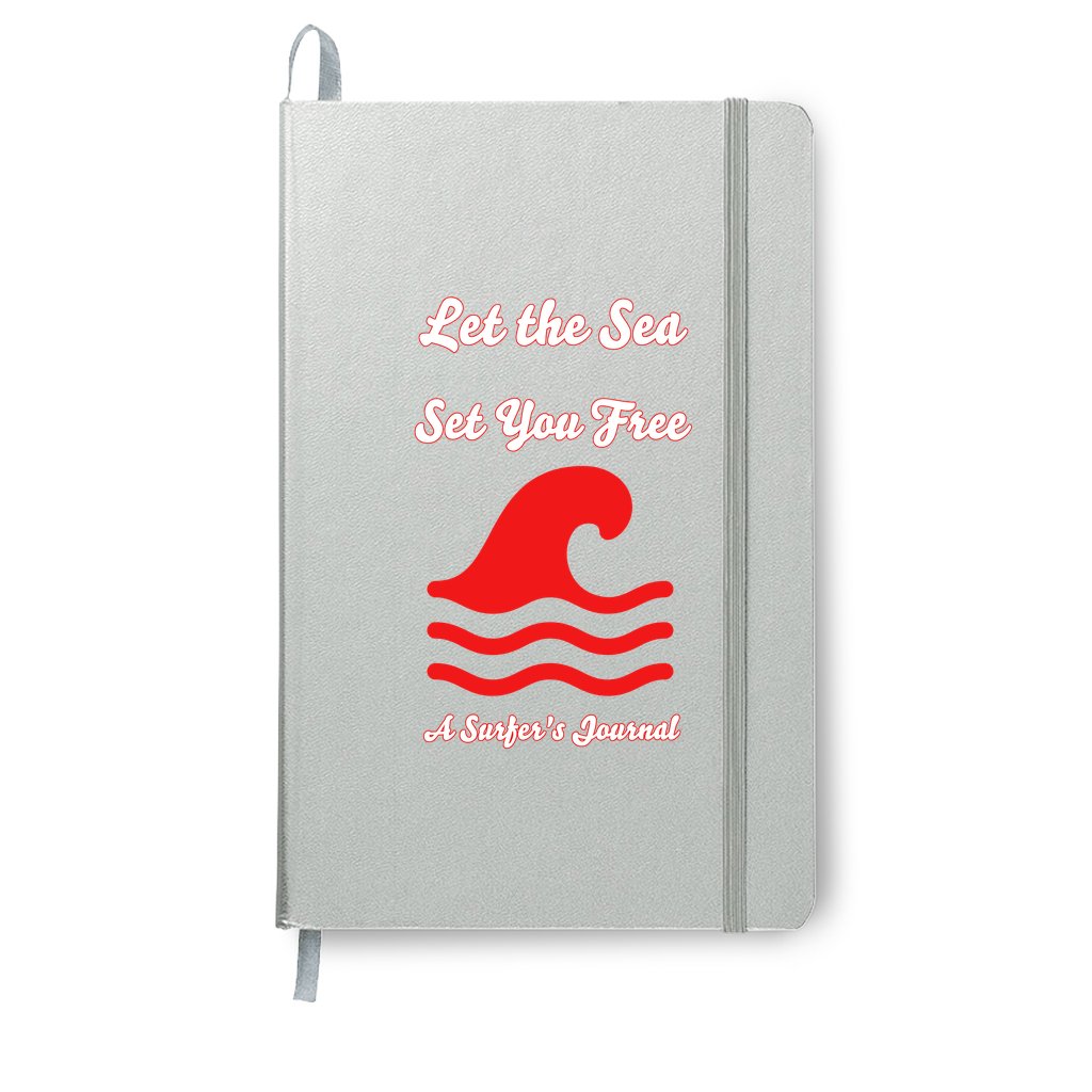 Let The Sea Set You Free Red and White Journal