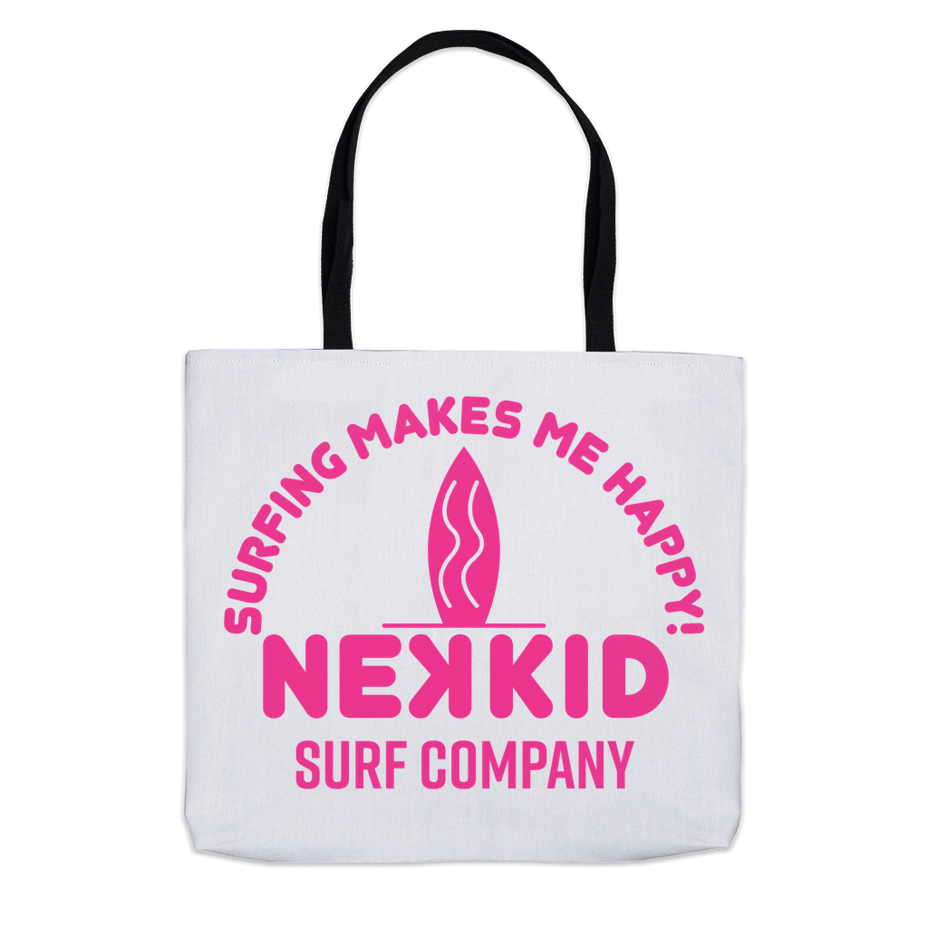 Pink Surfing Makes Me Happy Tote