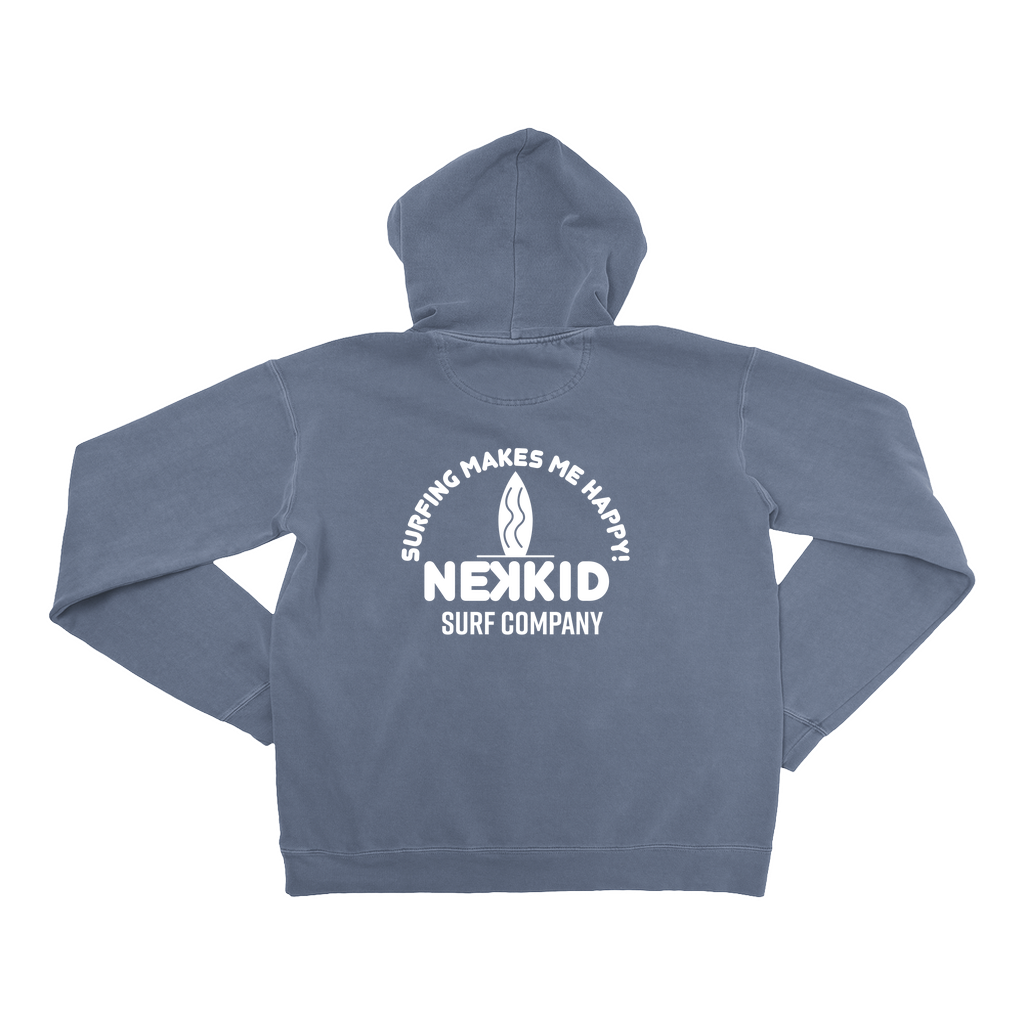 Surfing Makes Me Happy White Print Hoodie