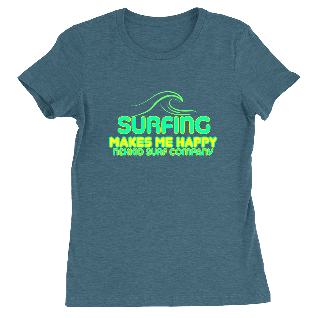 Women's Surfing Makes Me Happy T-Shirt