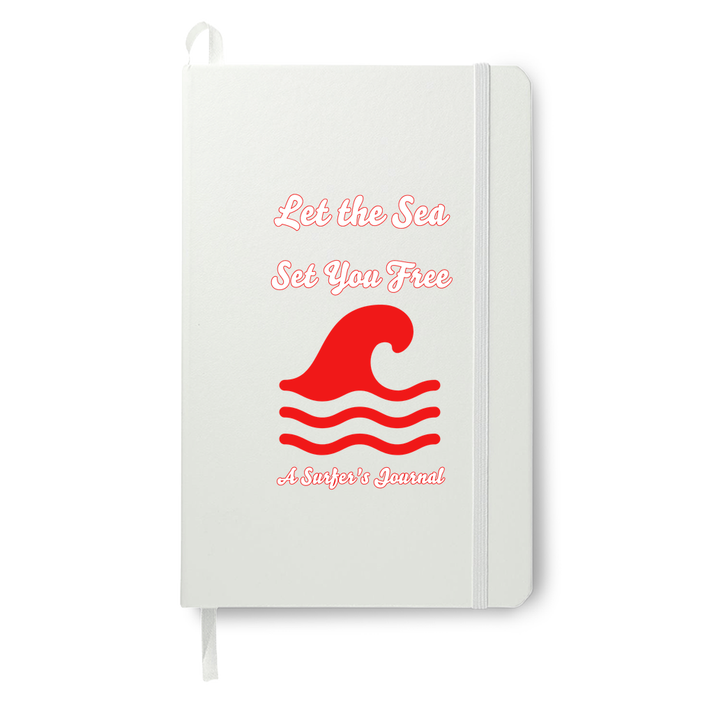 Let The Sea Set You Free Red and White Journal